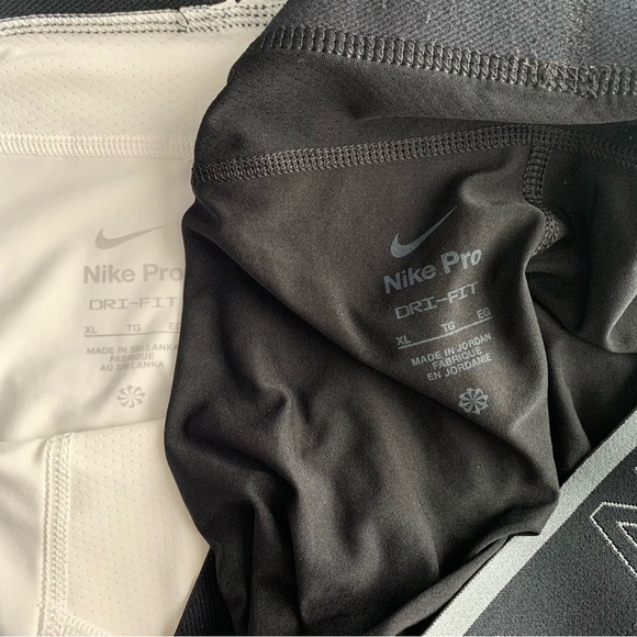 2 Set - Nike Pro Dri Fit Men's Training Shorts White Black Mens XL - Picture 5 of 11